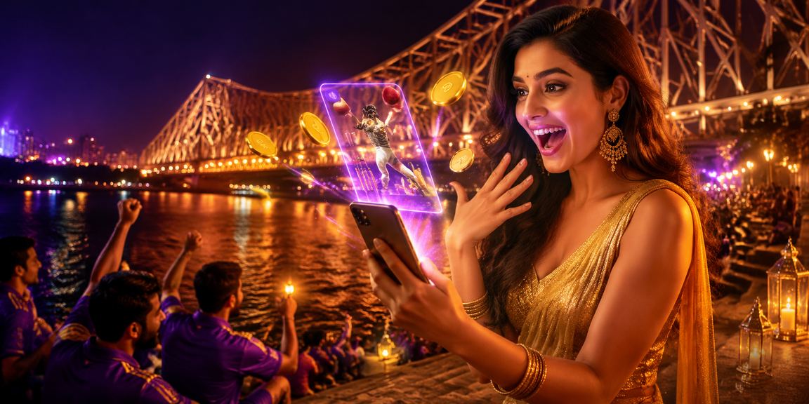 Crowded Howrah Bridge with cricket fans placing bets in Kolkata